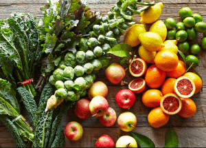 a group of fruits and vegetables on a wood surface Healthy Weight Loss Diets Yorkhill