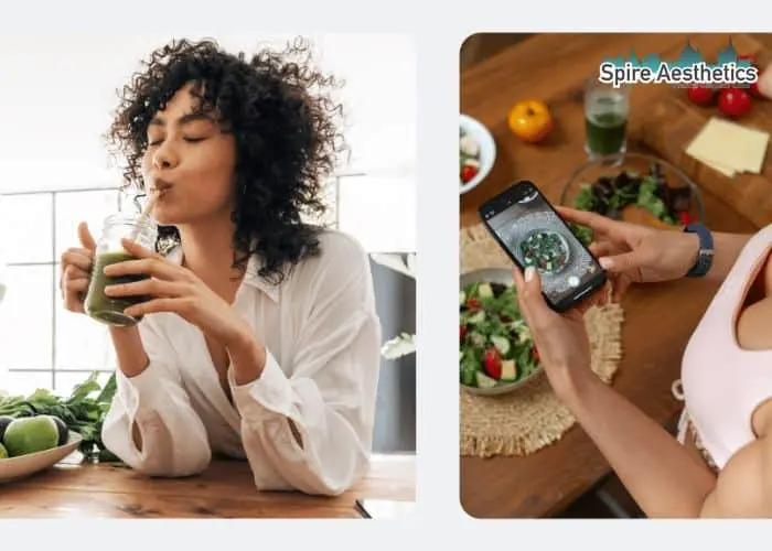 Image of woman looking into her diet and fat freezing Yorkhill to improve her health